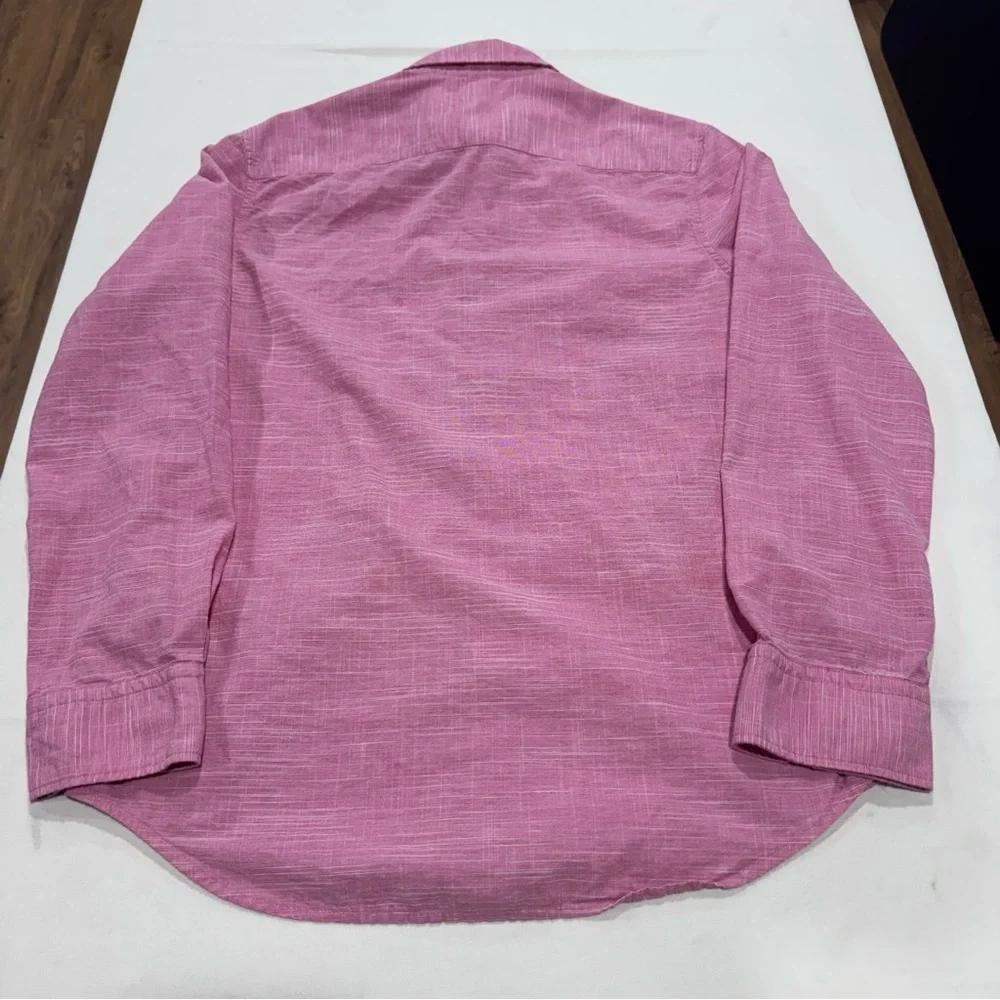 Calvin Klein Pink Long Sleeve Button-Up Shirt Men’s‎ M 100% Cotton